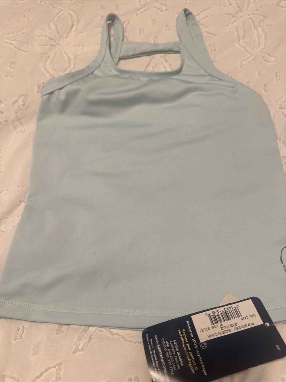 Women’s Light Blue Tank Top with Shelf Bra
